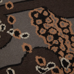 JACQUARD COTTON CREWNECK SWEATER｜BLACK