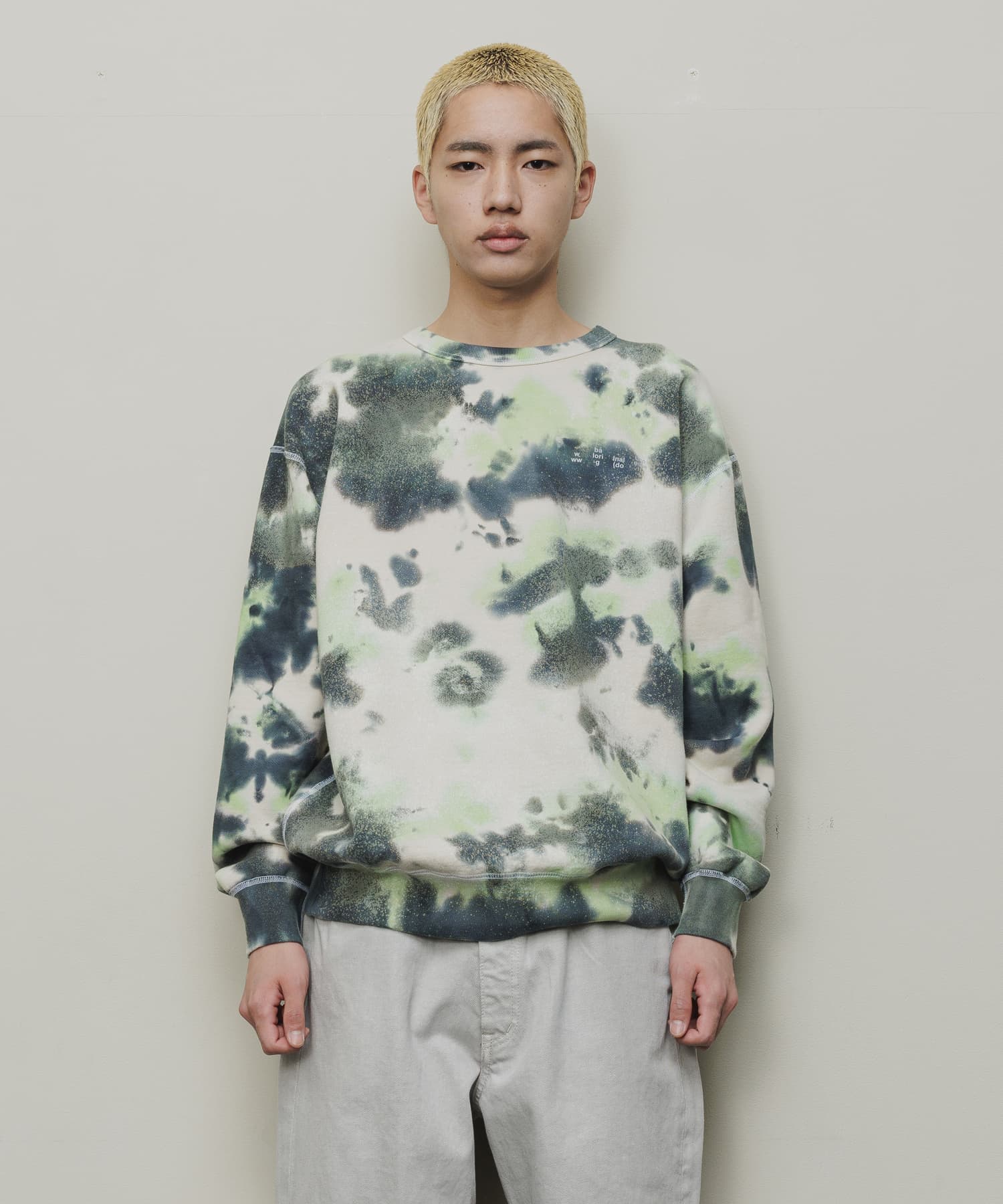LOGO TIE DYE CREW｜GREEN