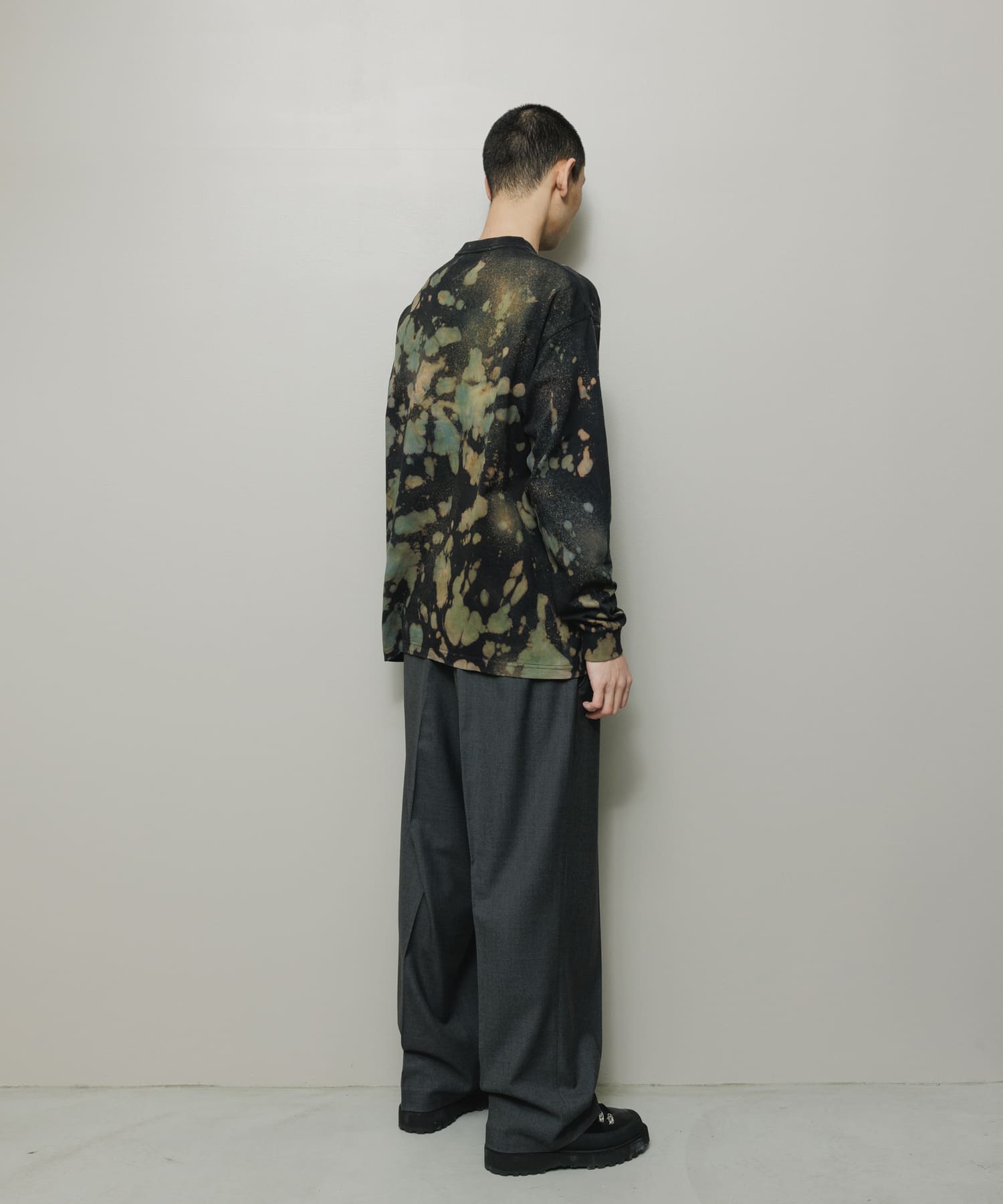LOGO TIE DYE LS TEE by YUKIDYE｜BLACK
