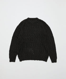 VENTILATION CREWNECK SWEATER｜BLACK