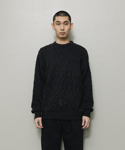 VENTILATION CREWNECK SWEATER｜BLACK
