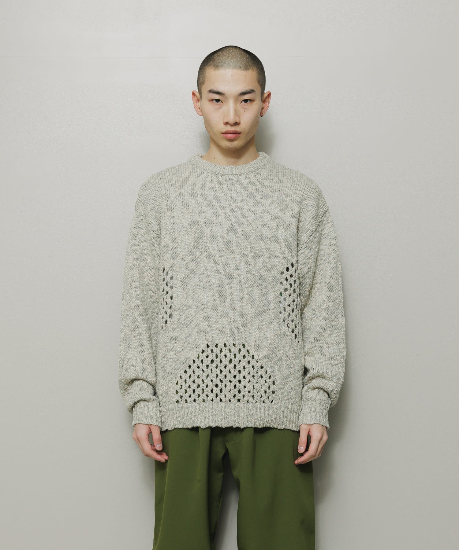 VENTILATION CREWNECK SWEATER｜IVORY