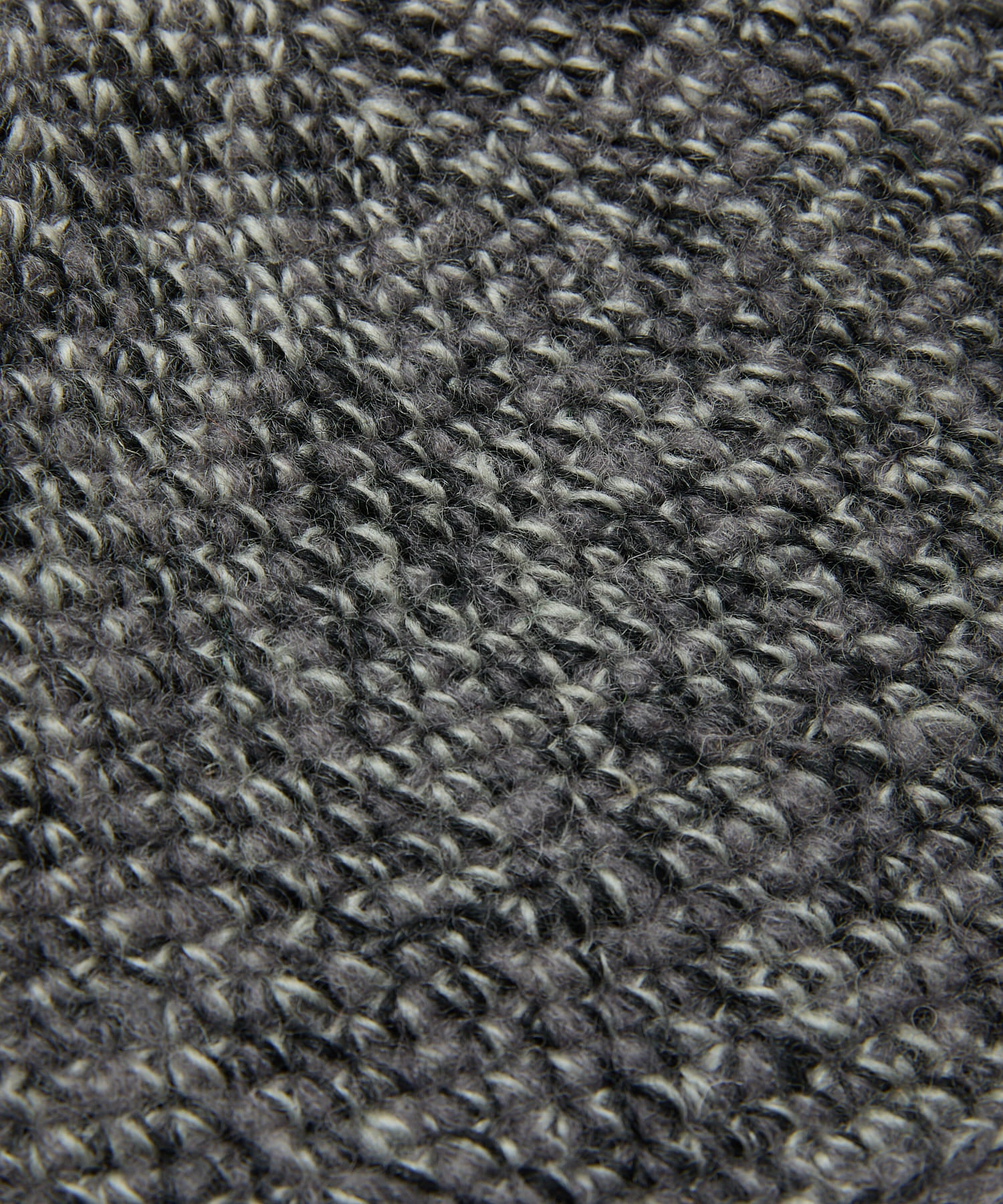 MIXED HAND KNIT BUCKET HAT｜BLACK