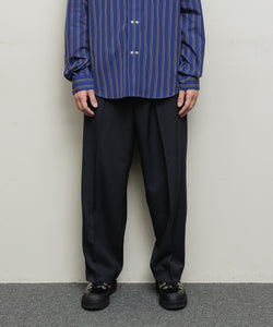 BAL / FARAH FAUX WOOL WIDE TAPERED EASY｜CARBON BLACK
