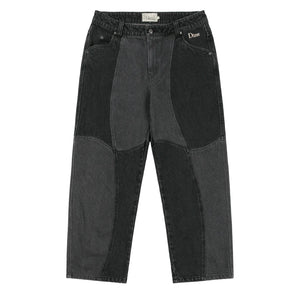 BLOCKED RELAXED DENIM PANTS｜BLACK WASHED