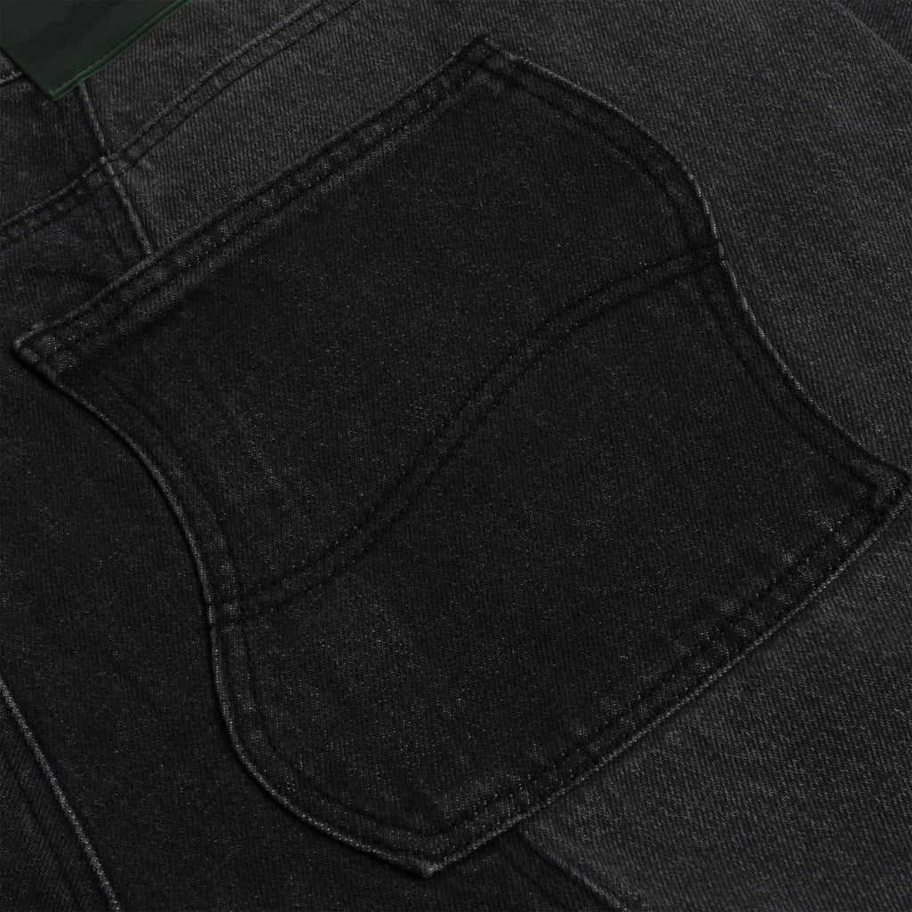 BLOCKED RELAXED DENIM PANTS｜BLACK WASHED