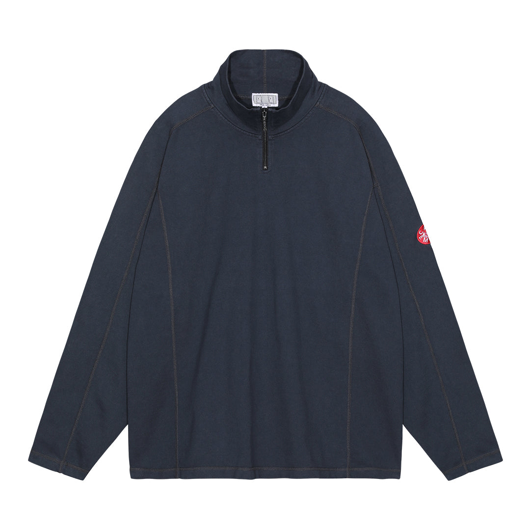 OVERDYE HALF ZIP TURTLE LONG SLEEVE T｜BLACK