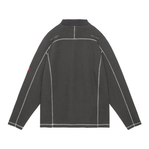 DBL KNIT LONG SLEEVE POLO｜CHARCOAL