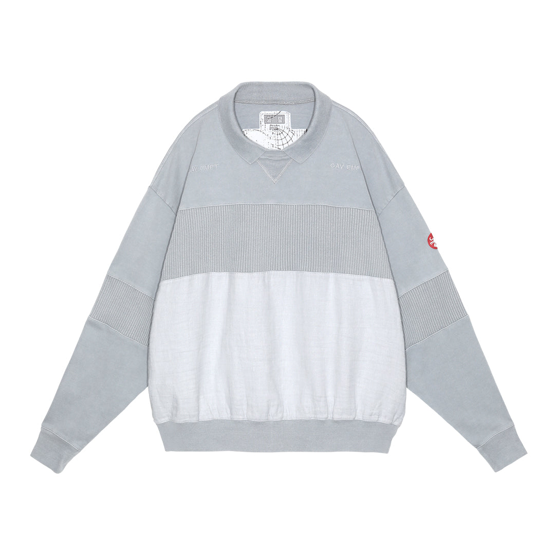 OVERDYE COLLARED LIGHT CREW NECK｜GREY
