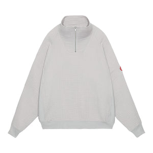 LAYERED GAUZE HALF ZIP｜GREY