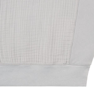 LAYERED GAUZE HALF ZIP｜GREY