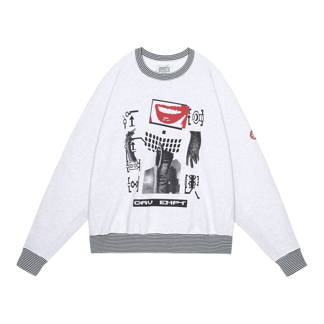 LIPS DISPLAY CREW NECK｜GREY