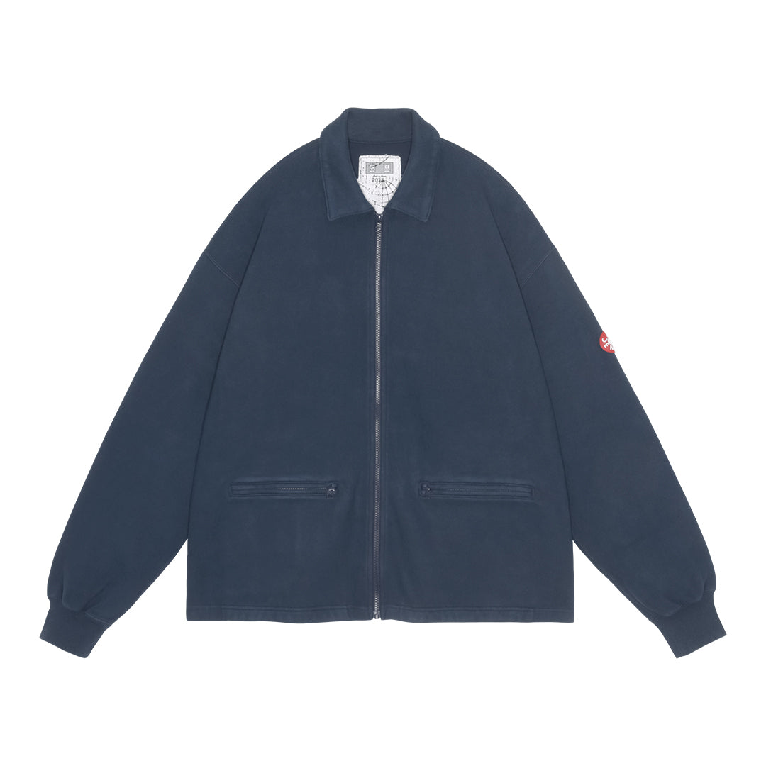 DBL KNIT COLLARED ZIP UP｜NAVY