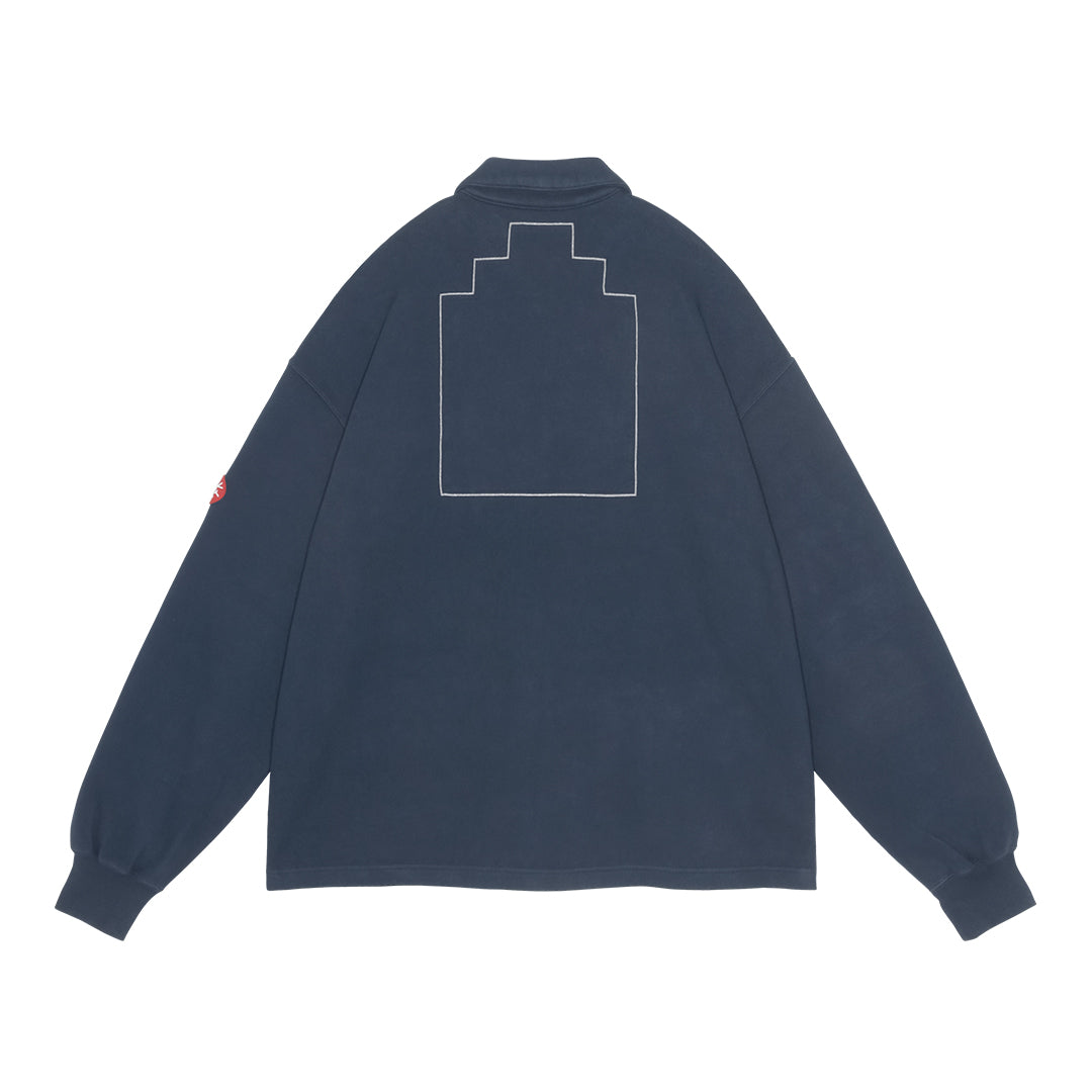 DBL KNIT COLLARED ZIP UP｜NAVY