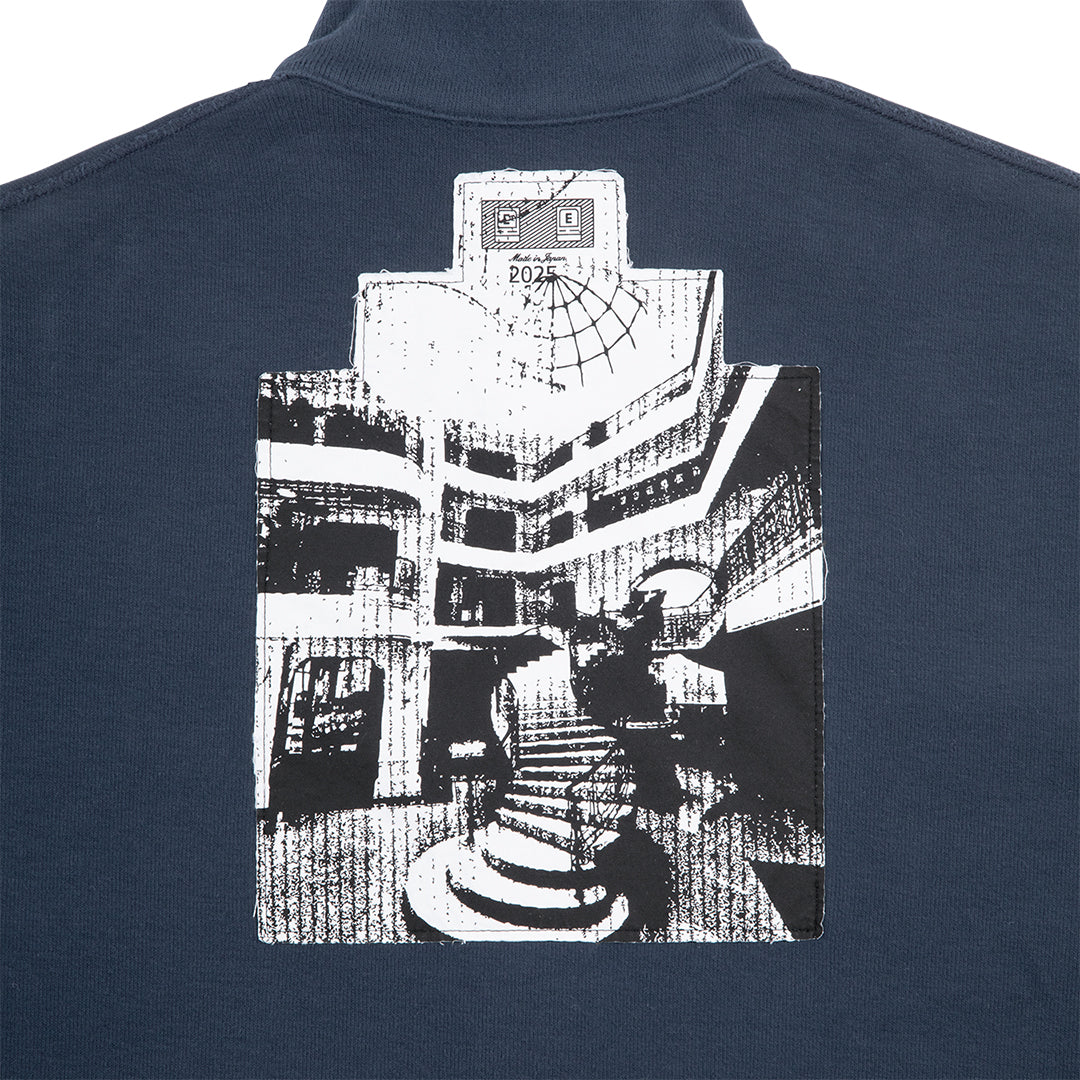 DBL KNIT COLLARED ZIP UP｜NAVY
