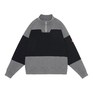 OVERDYE STRIPE HALF ZIP｜GREY