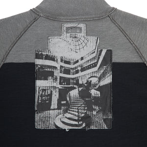 OVERDYE STRIPE HALF ZIP｜GREY