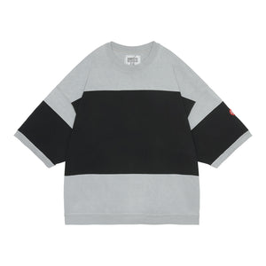 OVERDYE STRIPE SHORT SLEEVE CREW NECK｜KHAKI