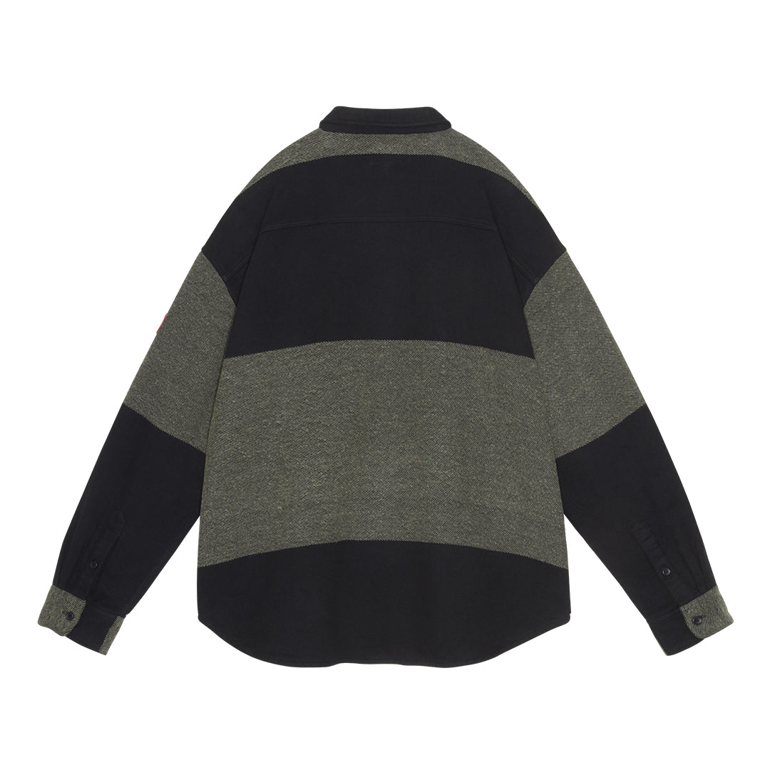 STRIPE FLANNEL BIG SHIRT｜KHAKI