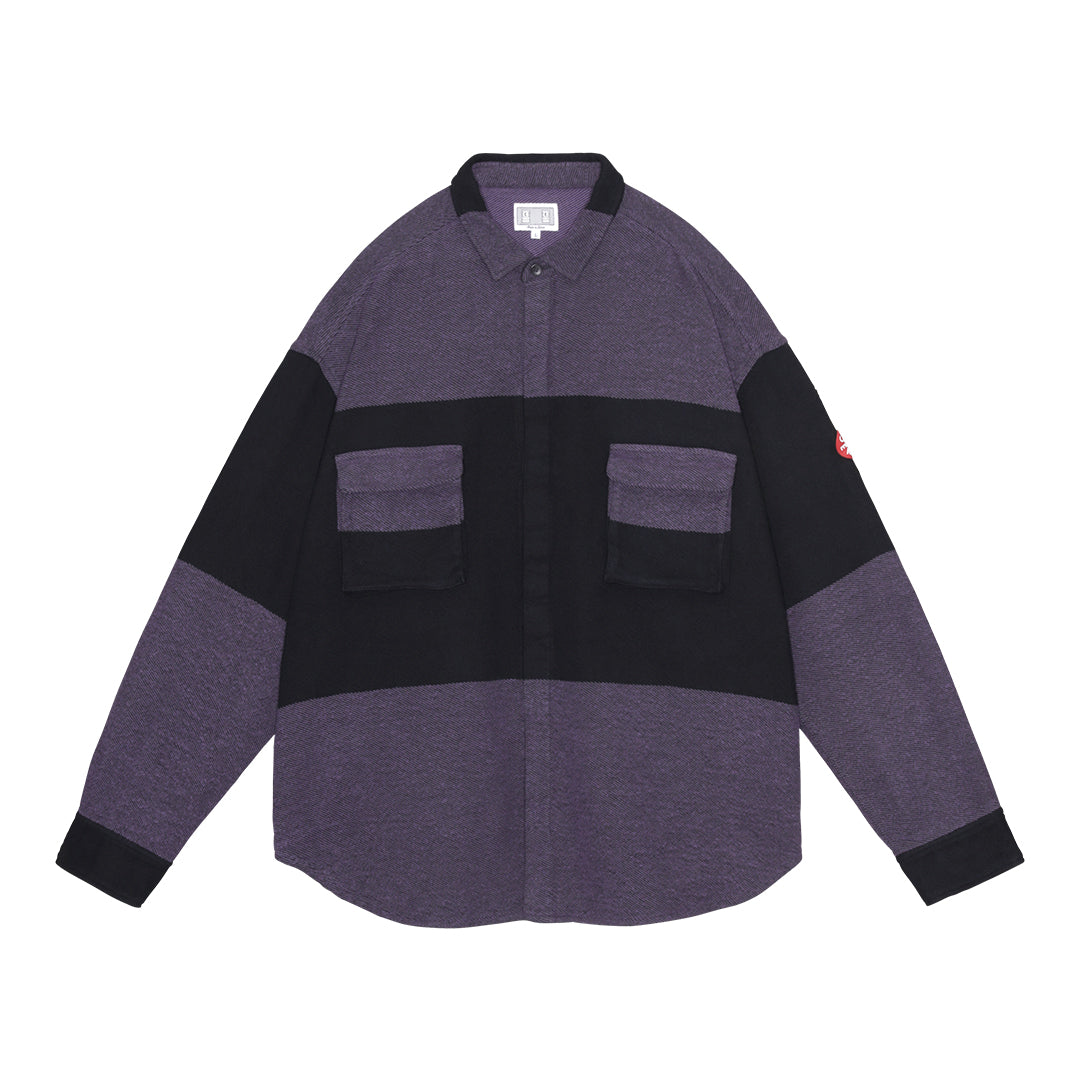 STRIPE FLANNEL BIG SHIRT｜PURPLE