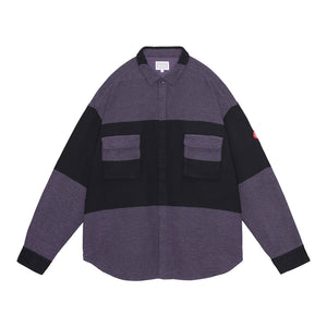 STRIPE FLANNEL BIG SHIRT｜PURPLE