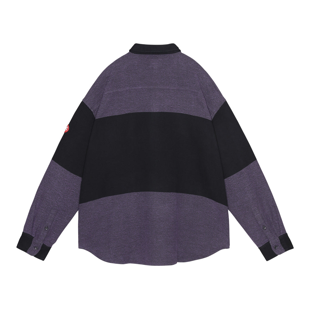 STRIPE FLANNEL BIG SHIRT｜PURPLE