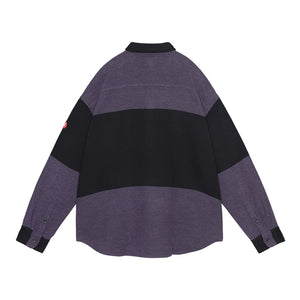 STRIPE FLANNEL BIG SHIRT｜PURPLE