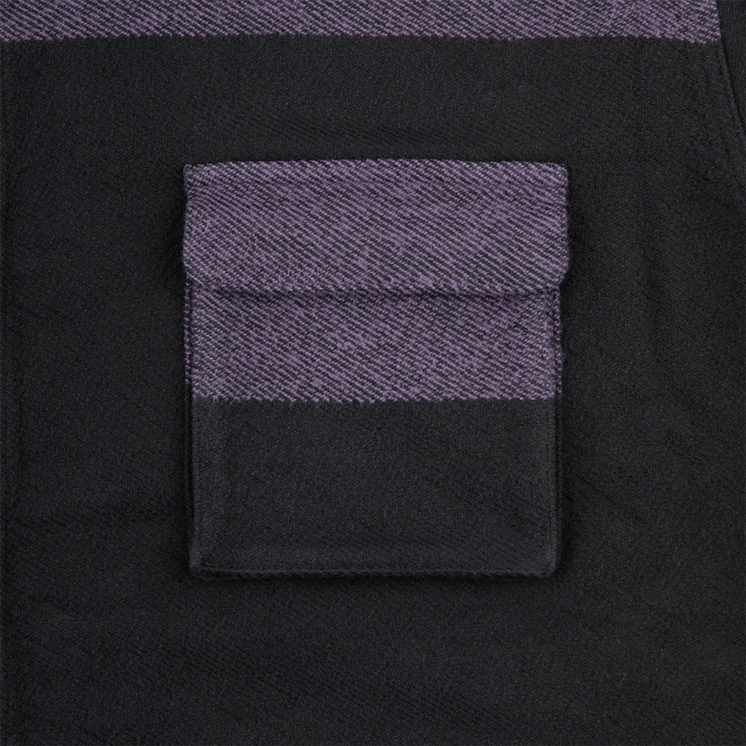 STRIPE FLANNEL BIG SHIRT｜PURPLE