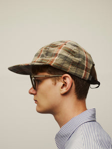 CLASSIC LOGO MADRAS PLAID CAP｜OLIVE PLAID