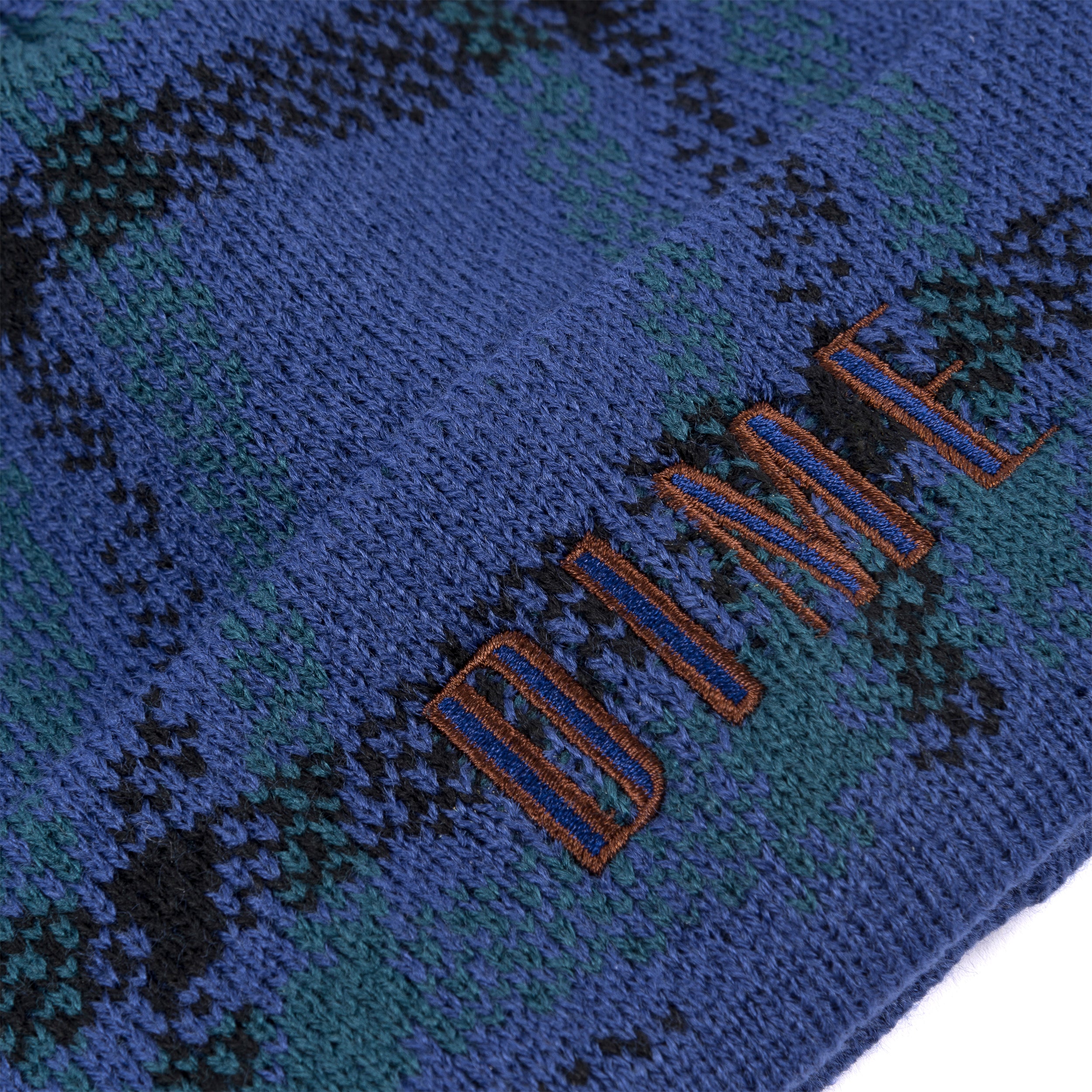 WAVY PLAID CUFF BEANIE｜TEAL
