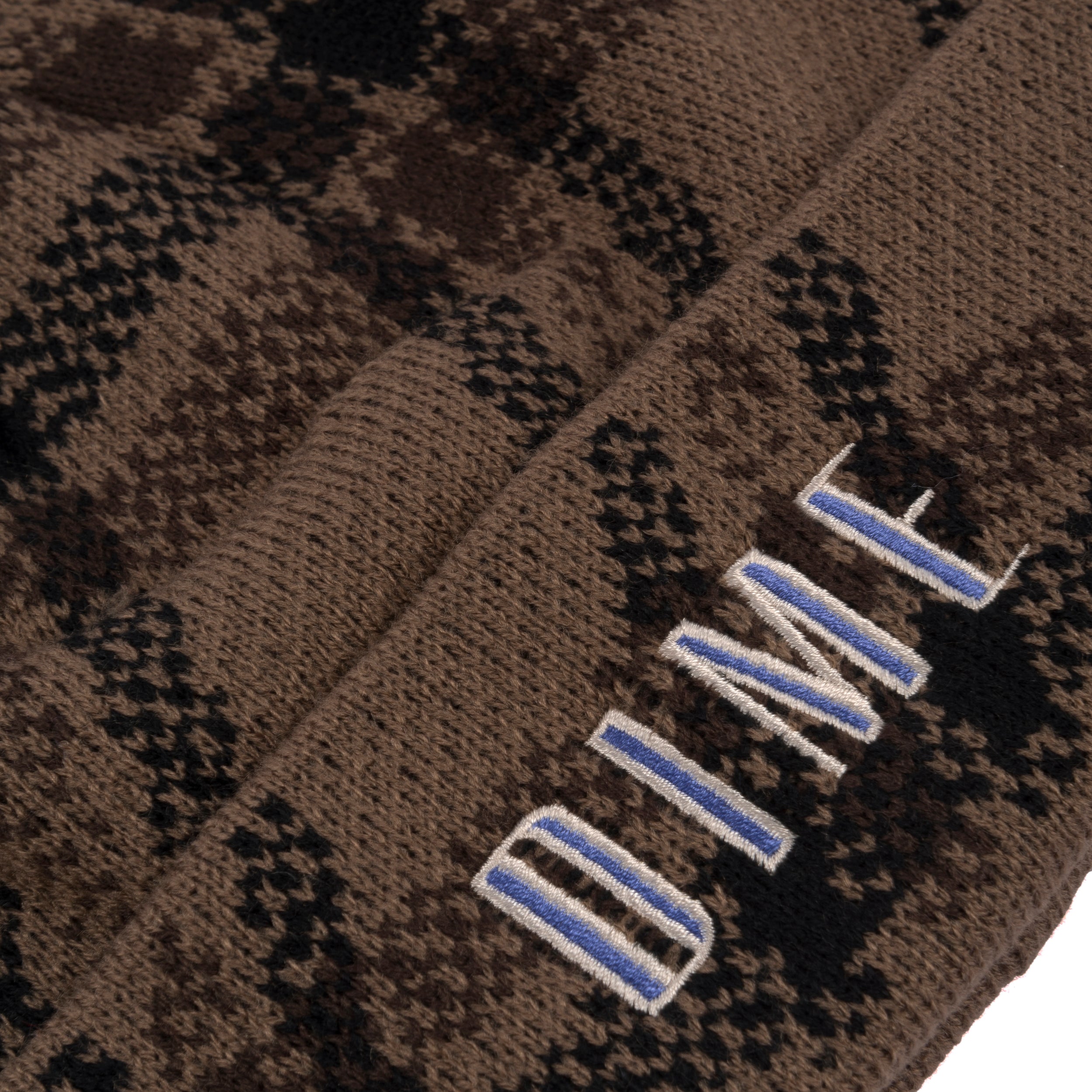 WAVY PLAID CUFF BEANIE｜WOOD