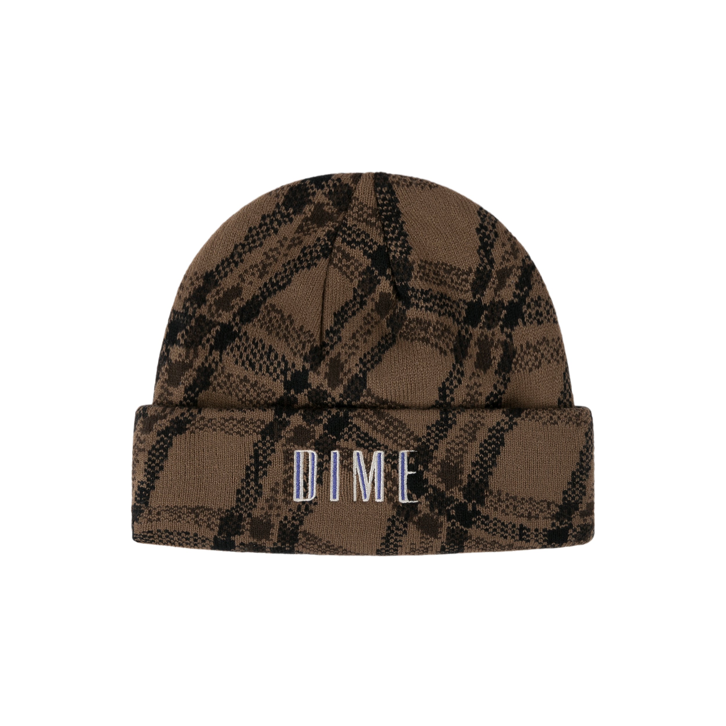 Dime ビーニー WAVY PLAID CUFF BEANIE WOOD - ニットキャップ