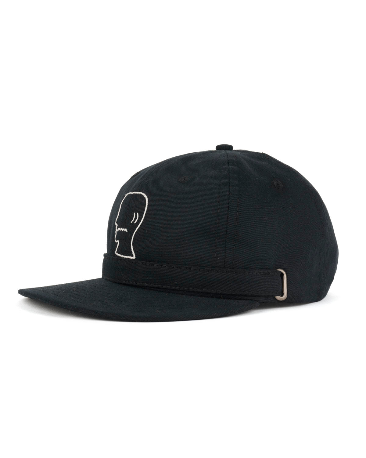 EXTENDED STRAP 6 PANEL LOGOHEAD HAT｜BLACK