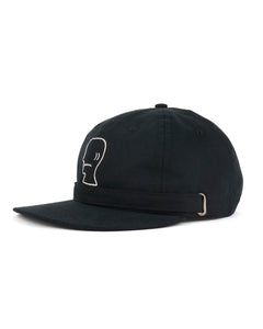 EXTENDED STRAP 6 PANEL LOGOHEAD HAT｜BLACK