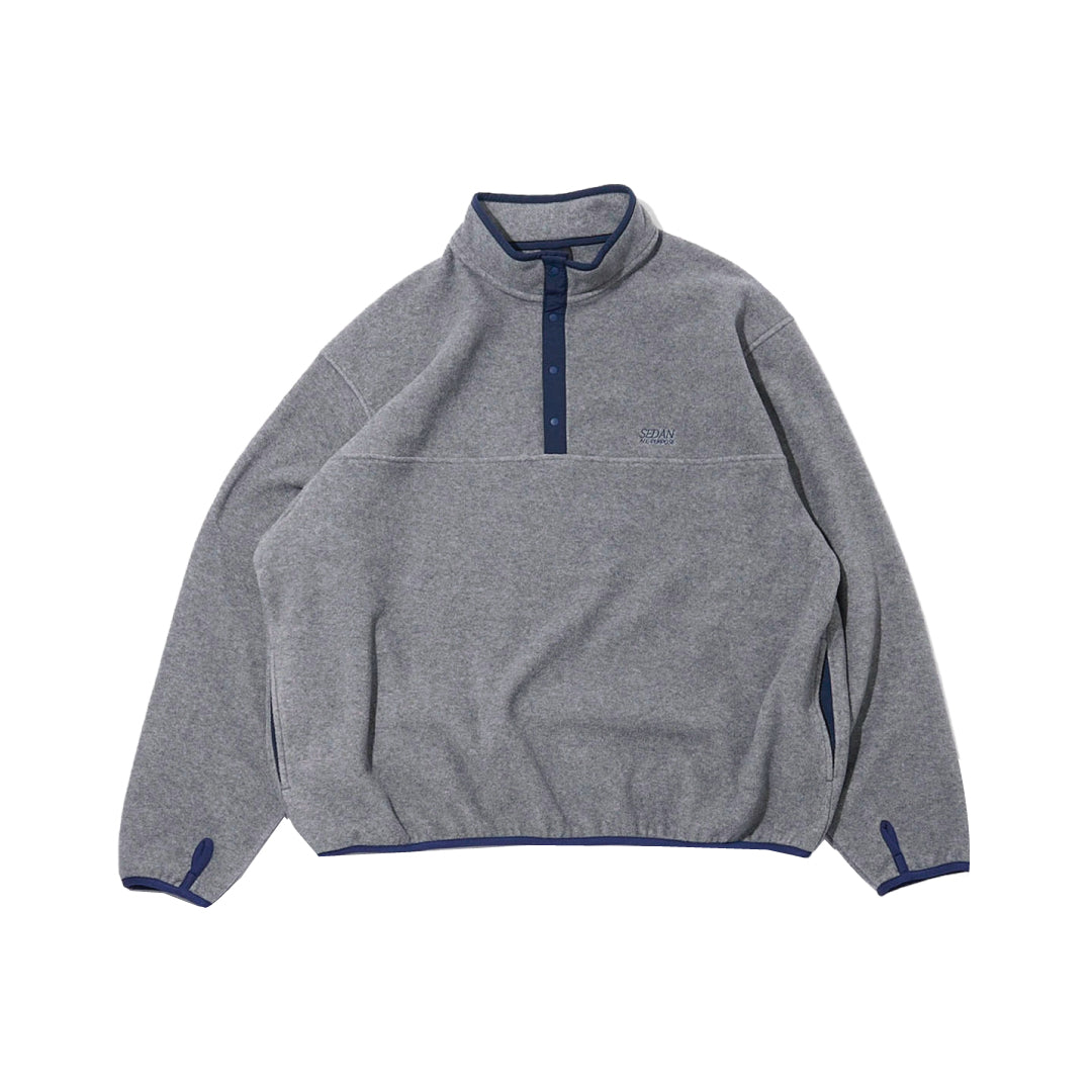 FLEECE SNAP PULLOVER｜GREY