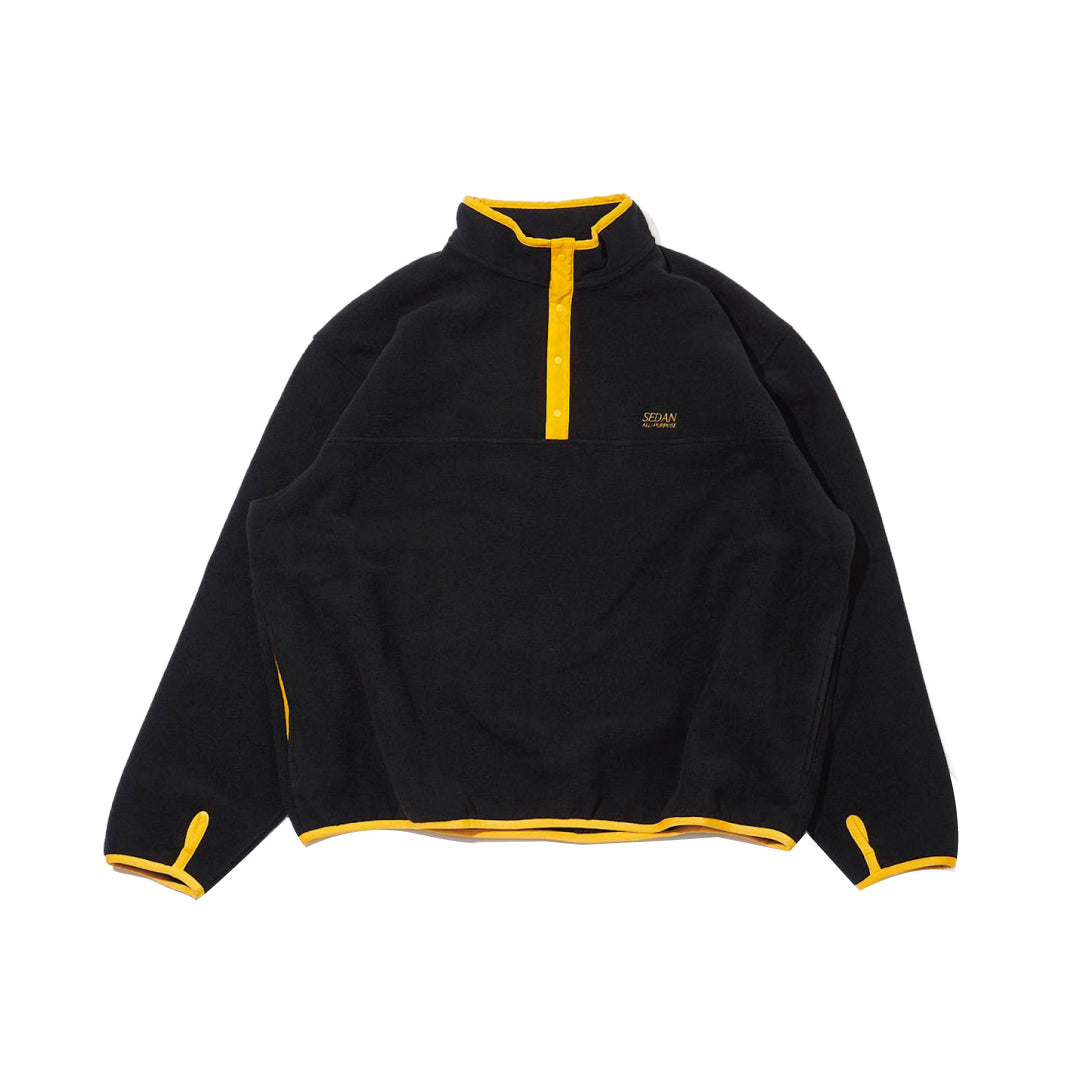FLEECE SNAP PULLOVER｜BLACK