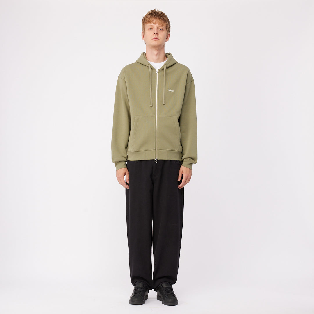 CURSIVE ZIP HOODIE｜ARMY GREEN