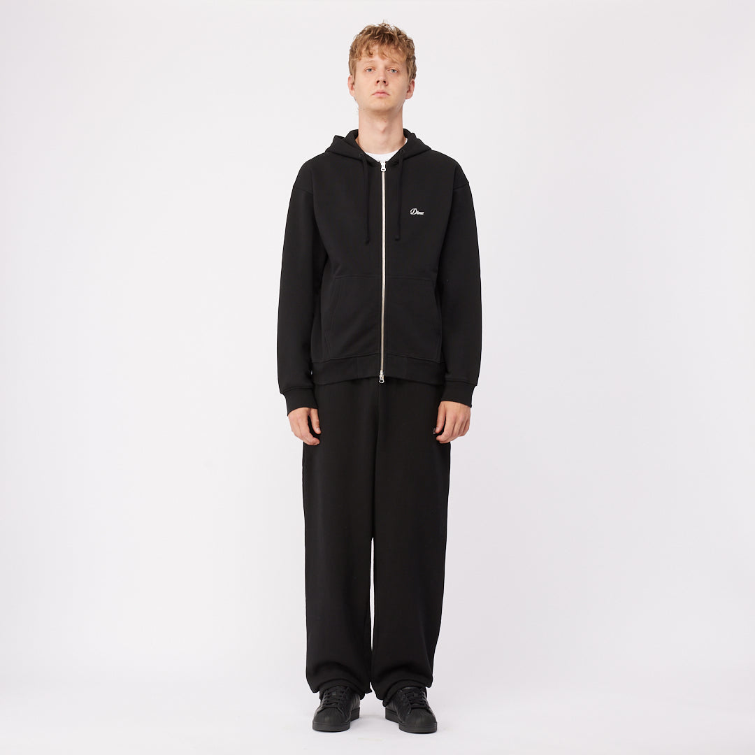 CURSIVE ZIP HOODIE｜BLACK