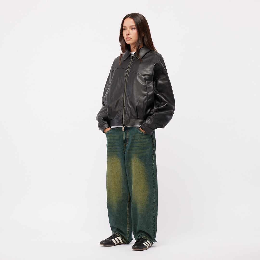 DEBOSSED WAVY JACKET｜BLACK