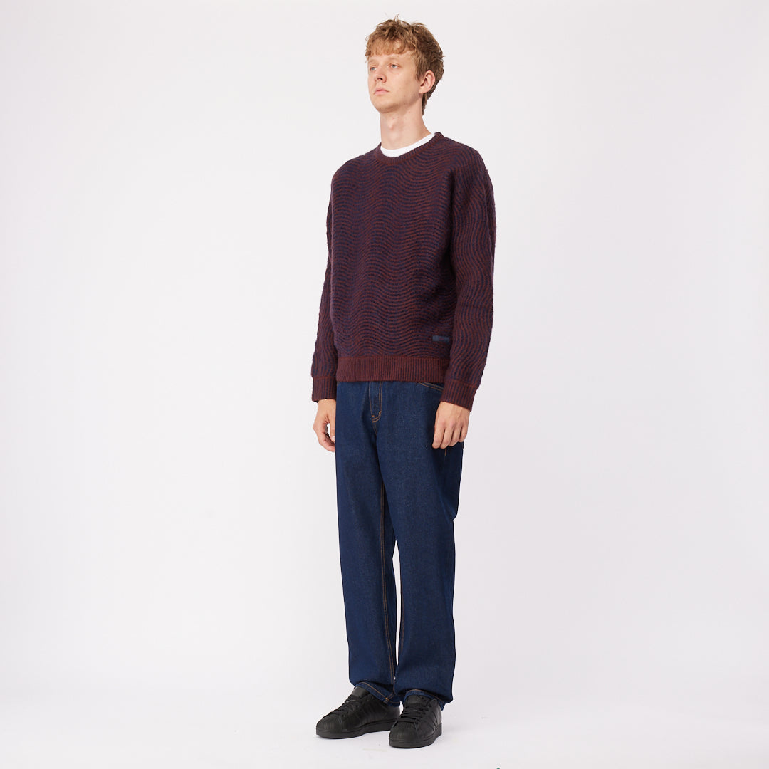 MOHAIR WAVE KNIT｜BURGUNDY