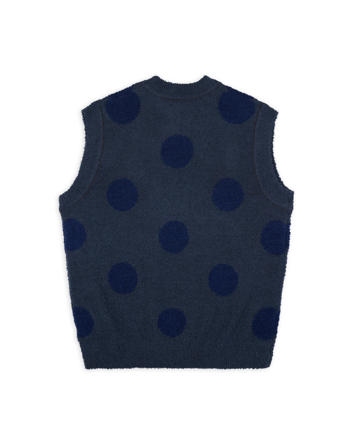 TEDDY FUR DOT KNIT VEST｜NAVY