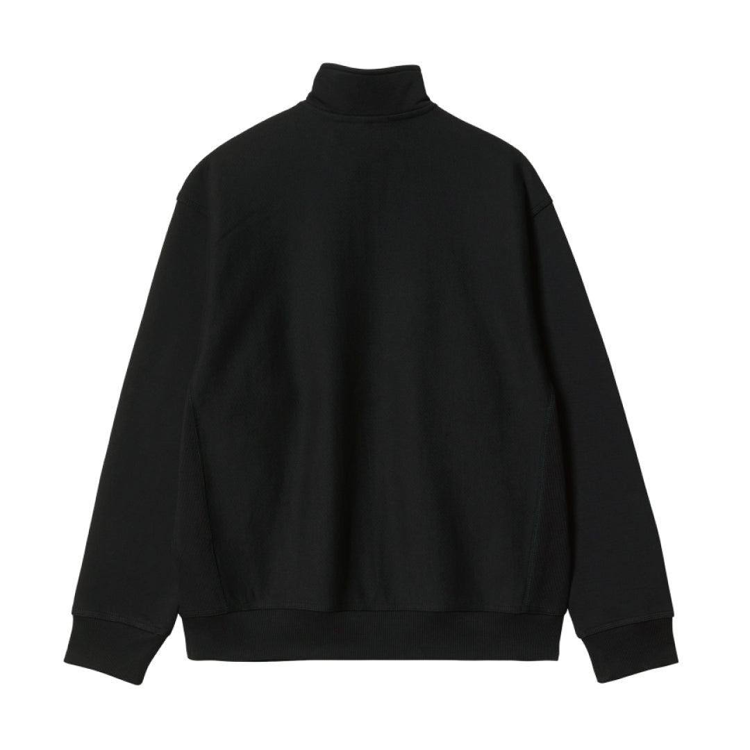 HALF ZIP AMERICAN SCRIPT SWEATSHIRT｜BLACK