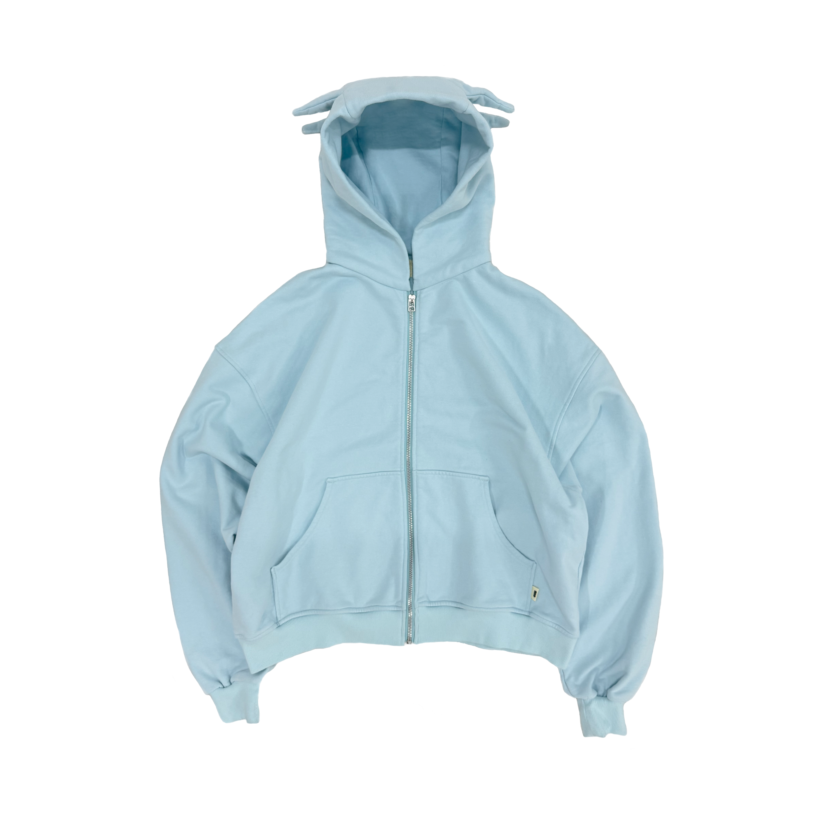 FADED MONSTER ZIP HOODIE｜ LIGHT BLUE