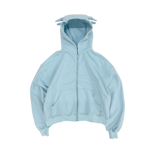 FADED MONSTER ZIP HOODIE｜ LIGHT BLUE