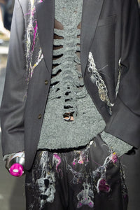EMBROIDERED CHAIN TAILORED JACKET｜CHARCOAL