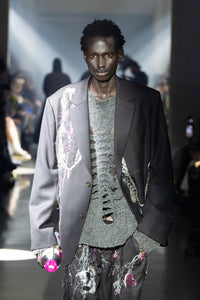 EMBROIDERED CHAIN TAILORED TROUSERS｜CHARCOAL