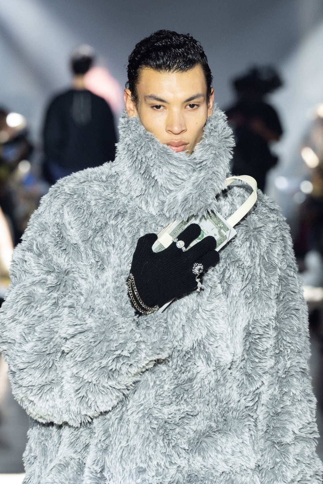 KNIT GLOVES WITH RINGS｜BLACK ｜ラスト1点