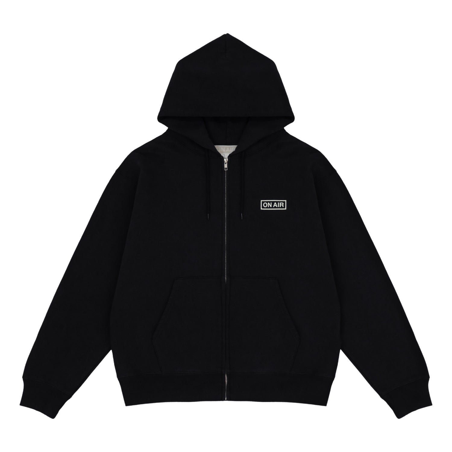 ON AIR BASIC LOGO HEAVYWEIGHT FLEECE FULL ZIP HOODIE｜BLACK