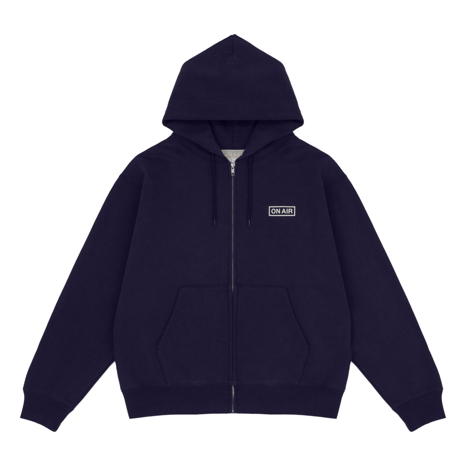 ON AIR BASIC LOGO HEAVYWEIGHT FLEECE FULL ZIP HOODIE｜NAVY