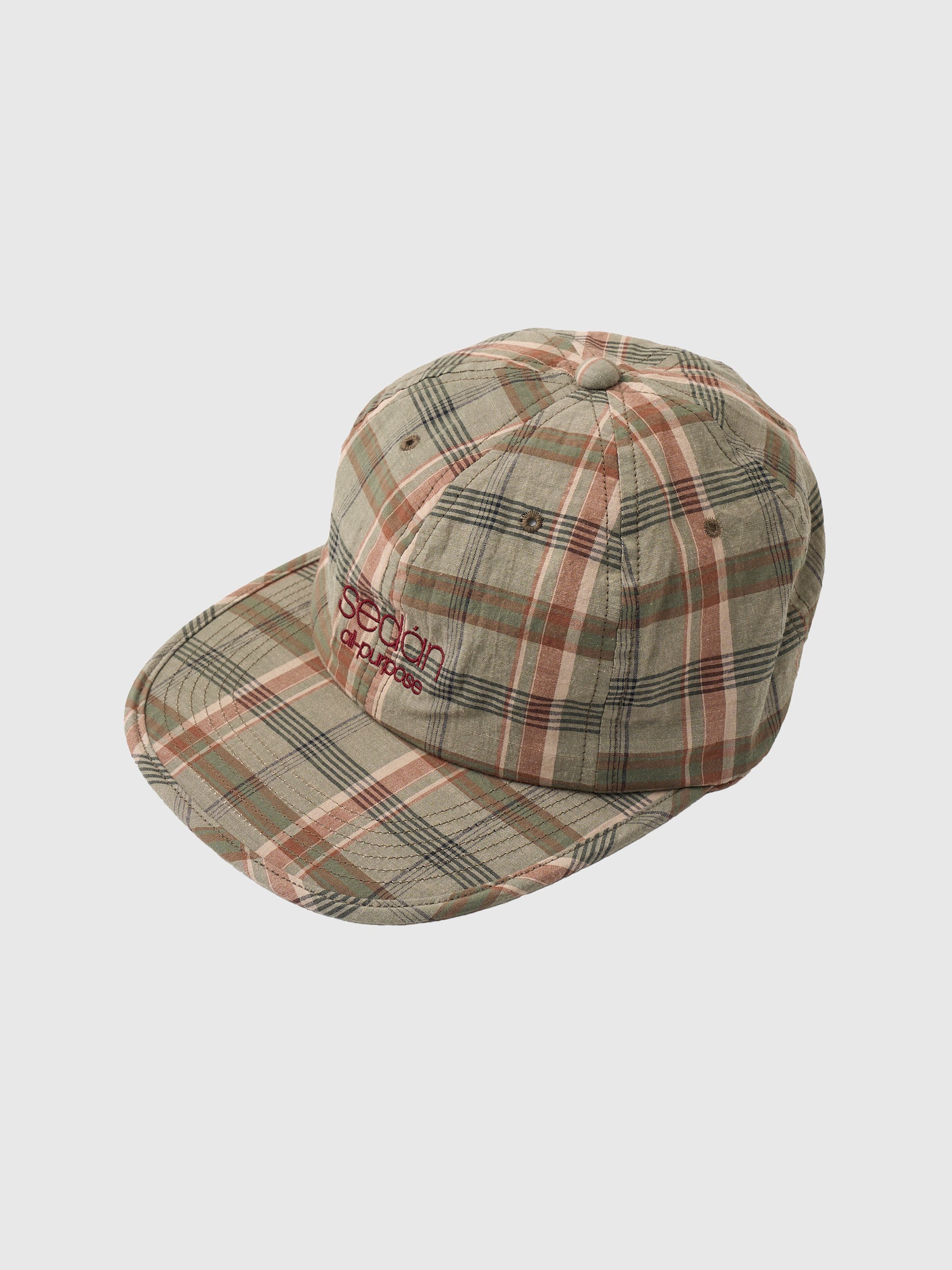 CLASSIC LOGO MADRAS PLAID CAP｜OLIVE PLAID
